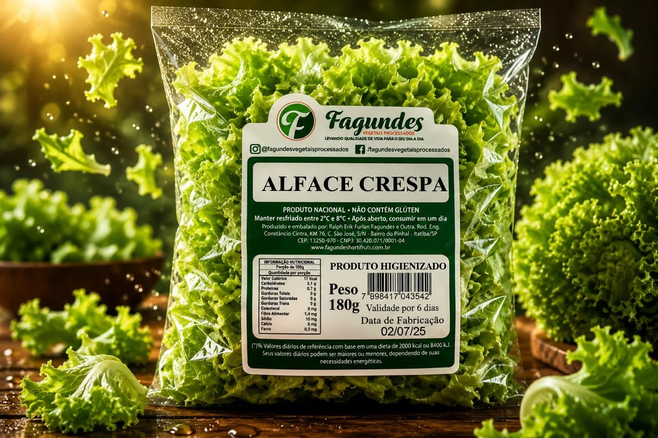 Embalagem de Alface Crespa Fagundes