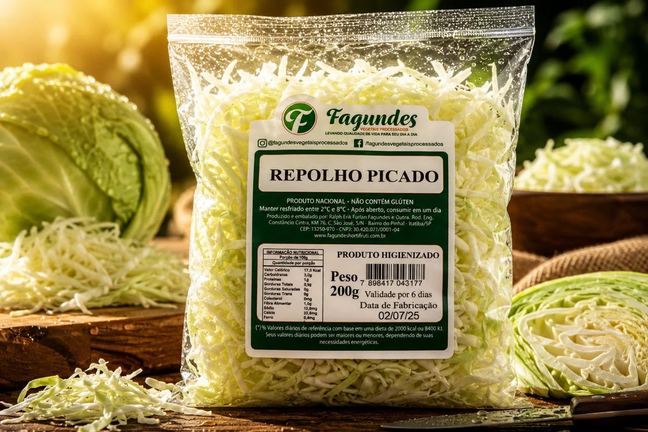 Embalagem de Repolho Picado Fagundes