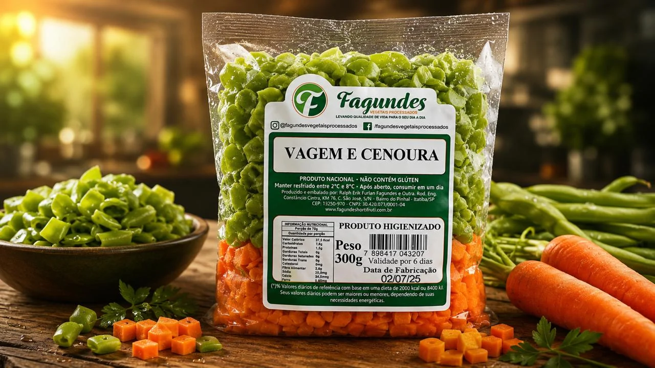 Embalagem de Vagem e Cenoura Fagundes